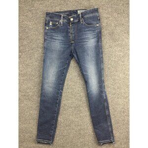 AG Adriano Goldschmied Farrah Skinny Ankle Front‎ Zip Jeans Womens 28 Blue USA
